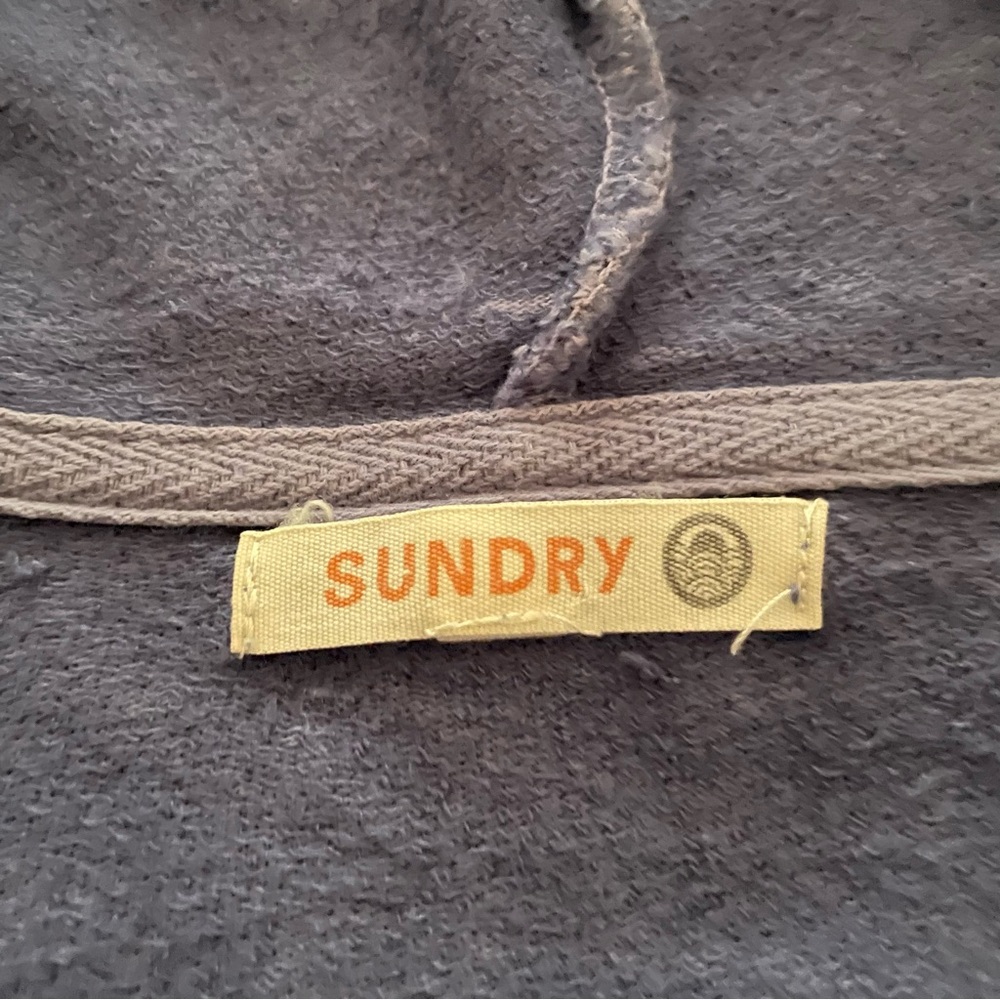 Anthropologie Sundry Women’s Hoodie Size XL Blue Los Angeles New York Paris - Picture 2 of 8